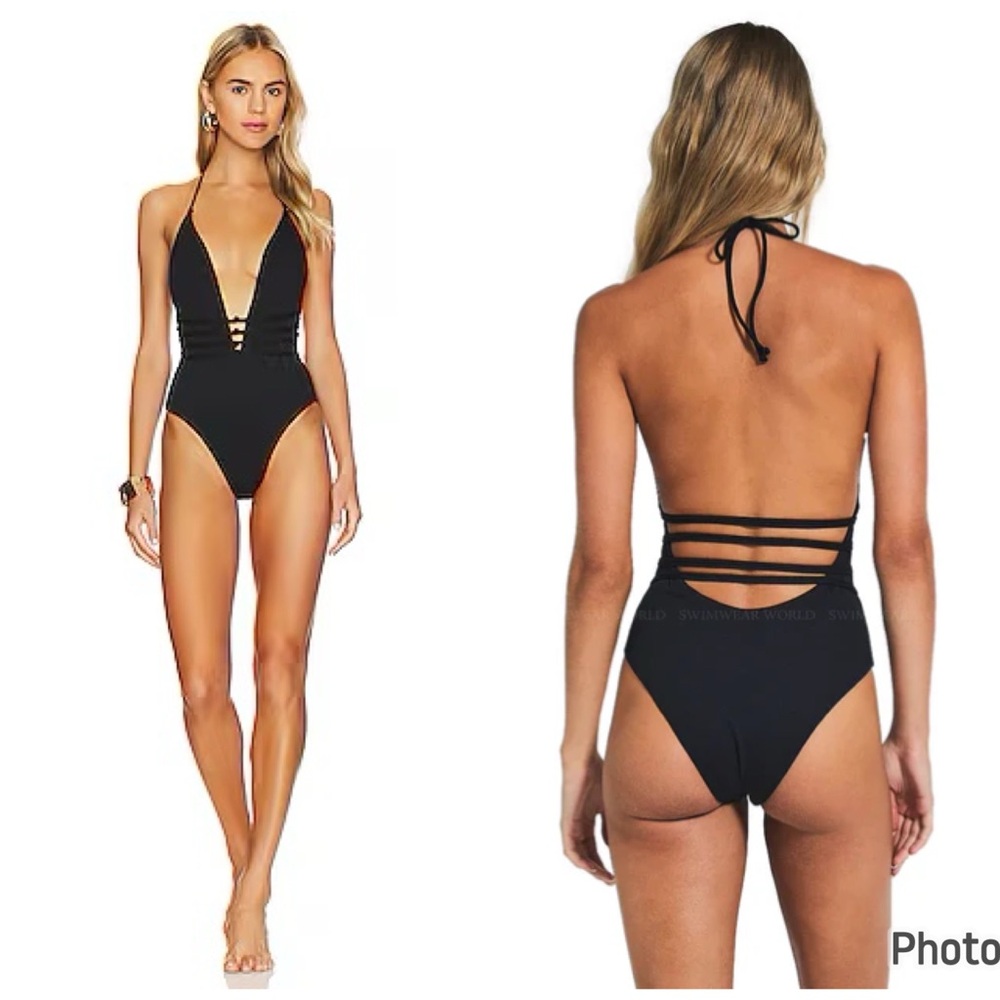 Devon Windsor Free People One Piece Paris Black Swimsuit Size Medoum